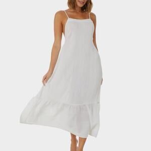 Tigerlily Australia Nicola Rosita White Cotton Gauze Midi Dress S NWT